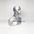 DL233 New style Men head mannequins flash silver color for hat/headset/glasses display make up head mannequin for sale